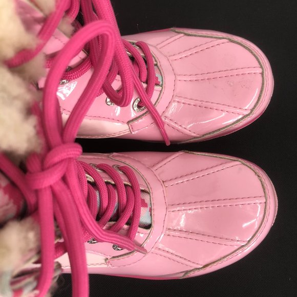 UGG GIRLS size 3 BOOTS BUTTE II PINK WATERPROOF BOOT SHEARLING Snow Rain Winter - Picture 9 of 15